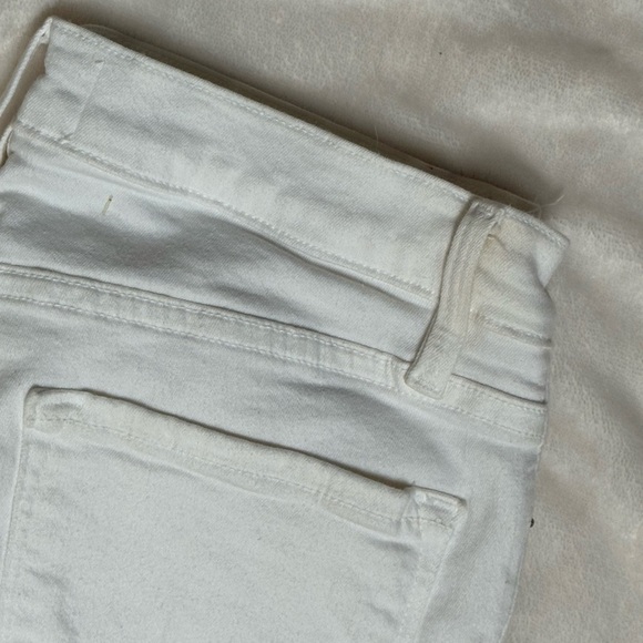 Frame Le Skinny de Jeanne Stagger Raw Hem White Denim White Size 28 - Picture 9 of 16